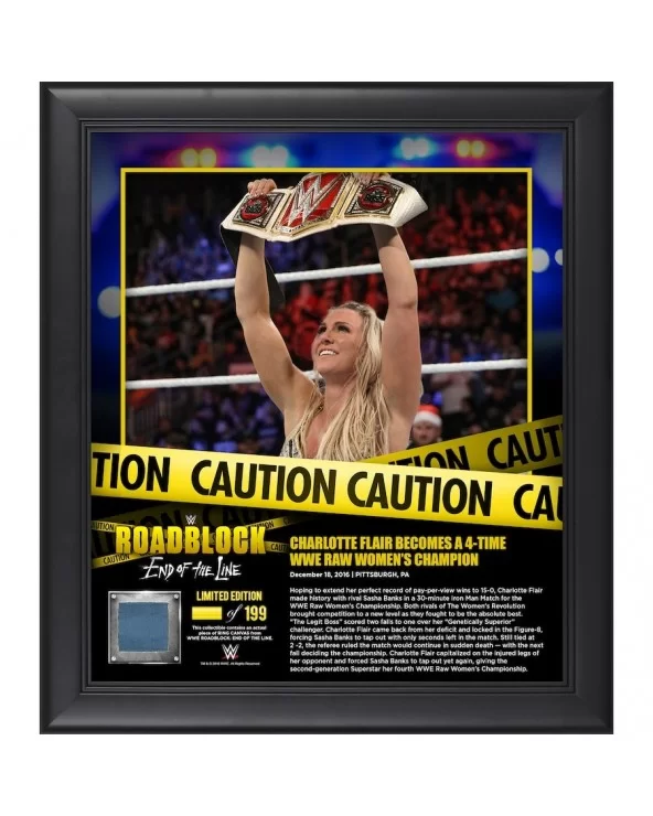 Charlotte Flair Framed 15" x 17" 2016 Roadblock Collage with a Piece of Match-Used Canvas - Limited Edition of 199 $16.80 Hom...