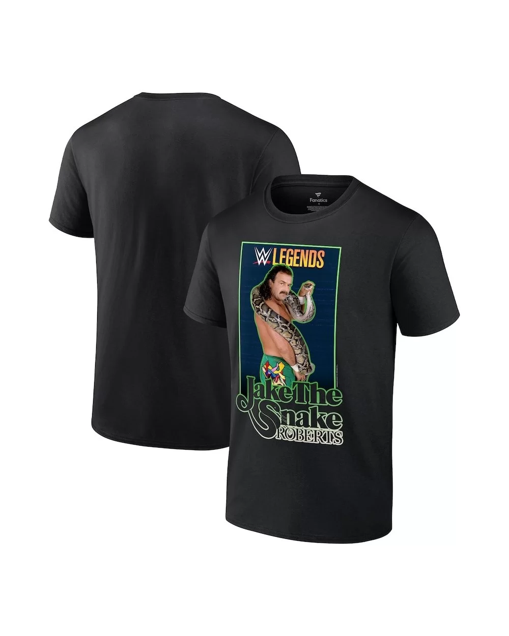 Men's Fanatics Branded Black Jake "The Snake" Roberts WWE Legends T-Shirt $11.04 T-Shirts