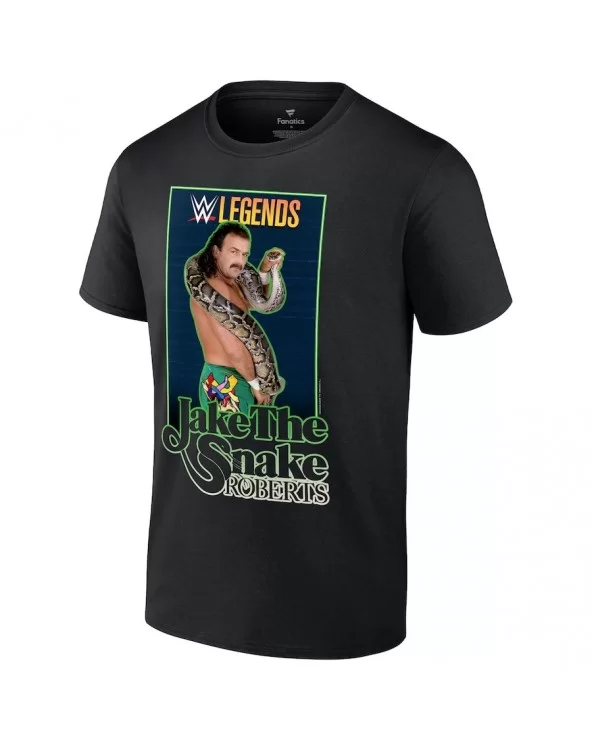 Men's Fanatics Branded Black Jake "The Snake" Roberts WWE Legends T-Shirt $11.04 T-Shirts