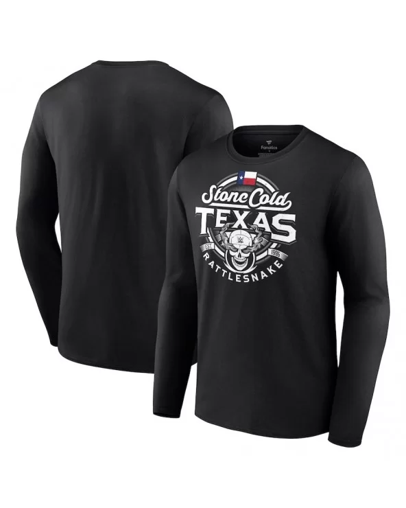 Men's Fanatics Branded Black "Stone Cold" Steve Austin Texas Rattlesnake Long Sleeve T-Shirt $10.64 T-Shirts