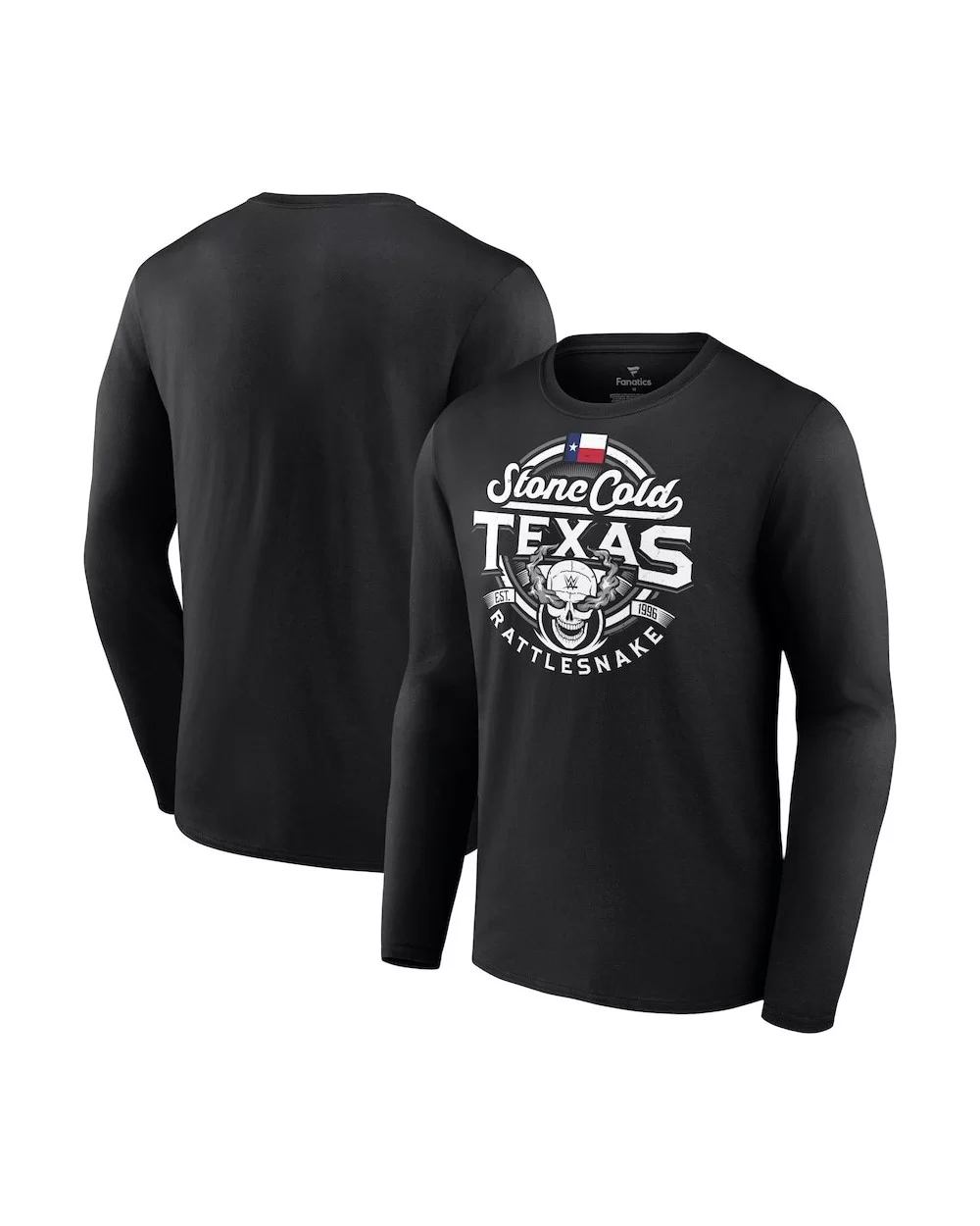 Men's Fanatics Branded Black "Stone Cold" Steve Austin Texas Rattlesnake Long Sleeve T-Shirt $10.64 T-Shirts