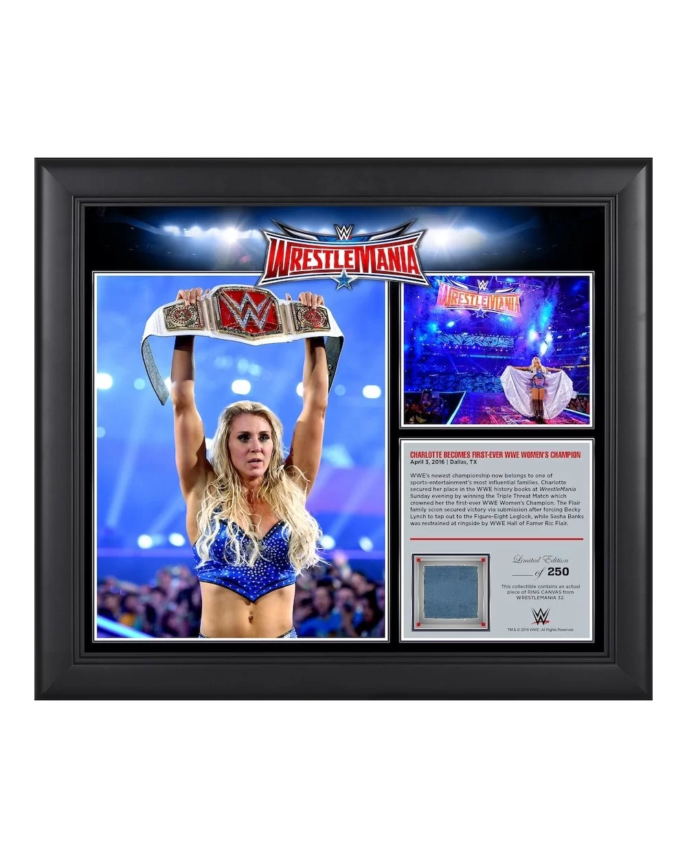 Charlotte Flair Framed 15" x 17" WrestleMania 32 Collage with a Piece of Match-Used Canvas - Limited Edition of 250 $22.96 Ho...