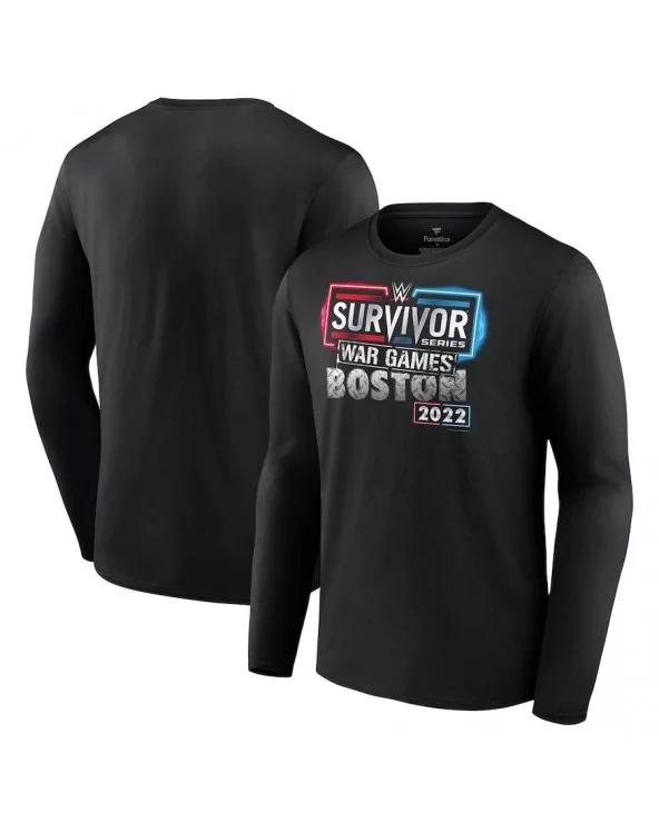 Men's Black 2022 Survivor Series War Games Long Sleeve T-Shirt $13.44 T-Shirts