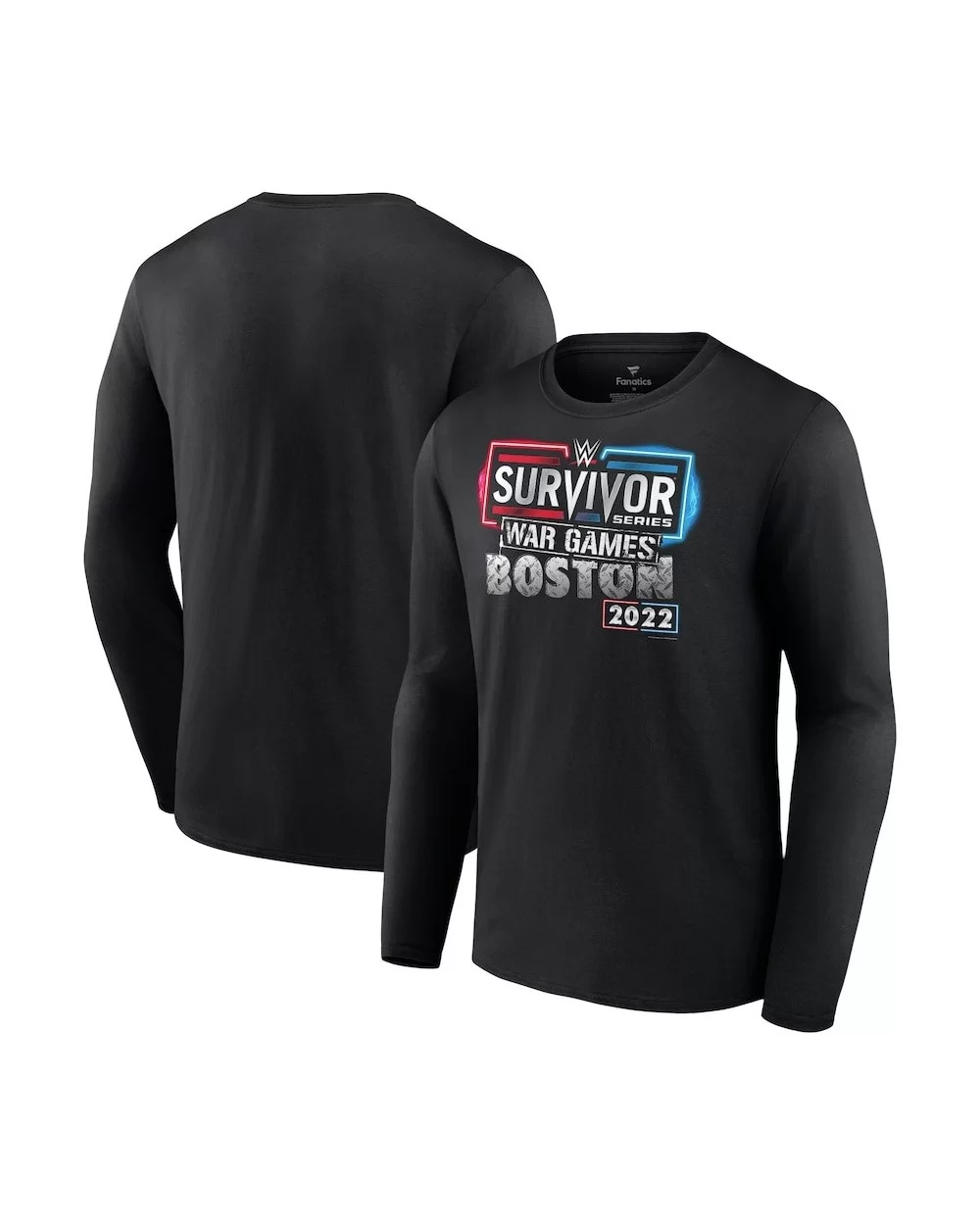 Men's Black 2022 Survivor Series War Games Long Sleeve T-Shirt $13.44 T-Shirts