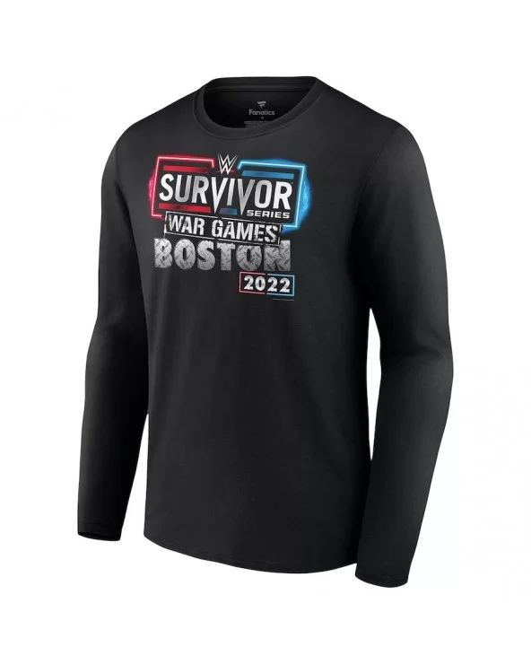 Men's Black 2022 Survivor Series War Games Long Sleeve T-Shirt $13.44 T-Shirts