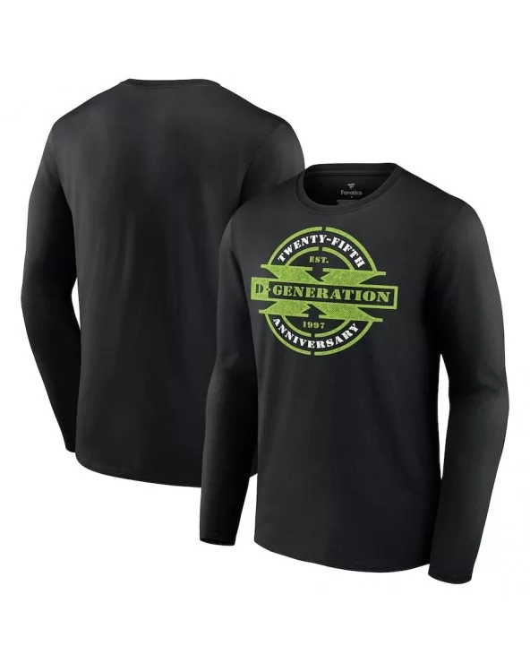 Men's Fanatics Branded Black D-Generation X 25 Years Logo Long Sleeve T-Shirt $11.48 T-Shirts