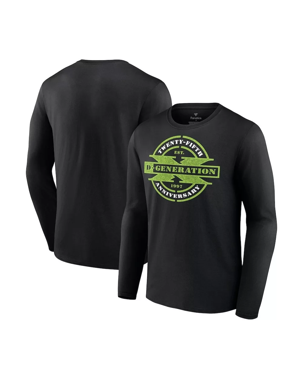 Men's Fanatics Branded Black D-Generation X 25 Years Logo Long Sleeve T-Shirt $11.48 T-Shirts