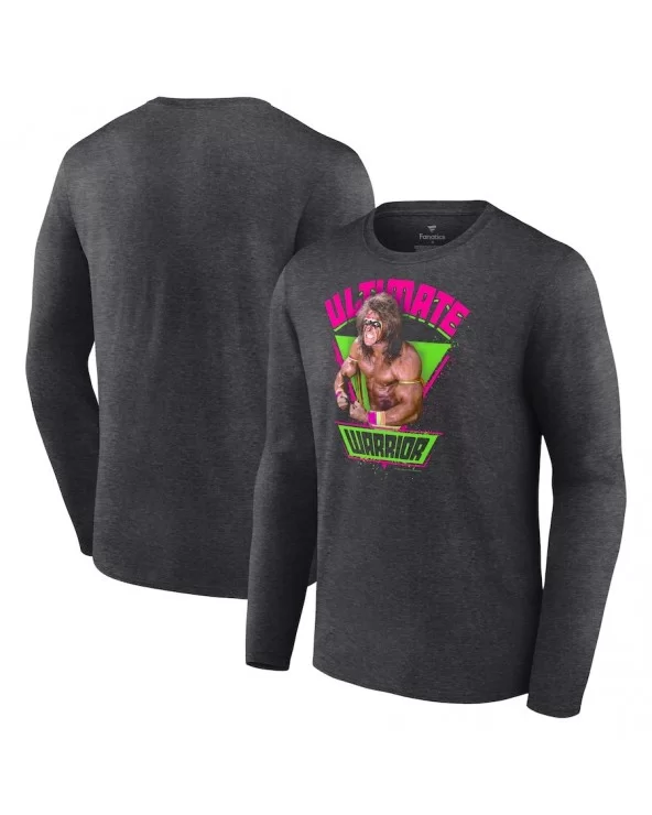 Men's Fanatics Branded Charcoal The Ultimate Warrior Legends Graphic Long Sleeve T-Shirt $11.48 T-Shirts