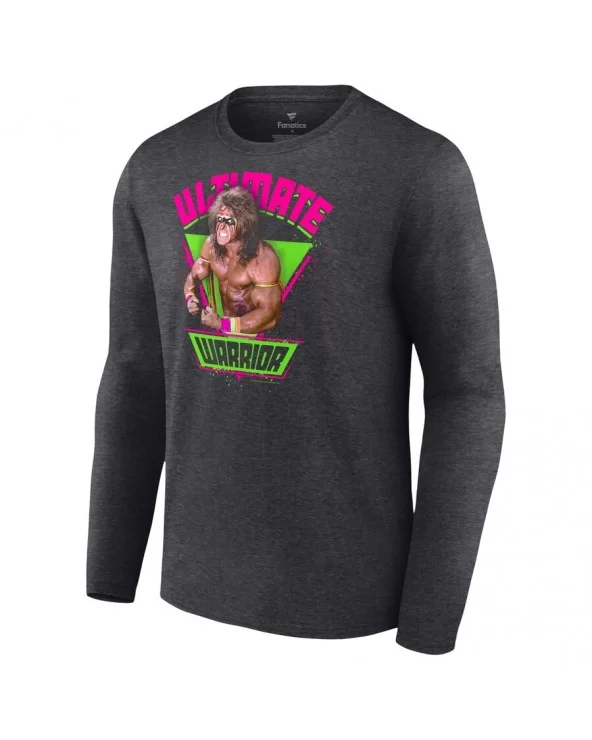 Men's Fanatics Branded Charcoal The Ultimate Warrior Legends Graphic Long Sleeve T-Shirt $11.48 T-Shirts