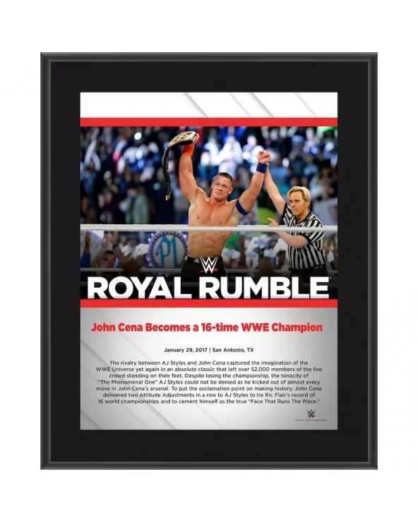 John Cena 10.5" x 13" 2017 Royal Rumble Sublimated Plaque $9.36 Home & Office