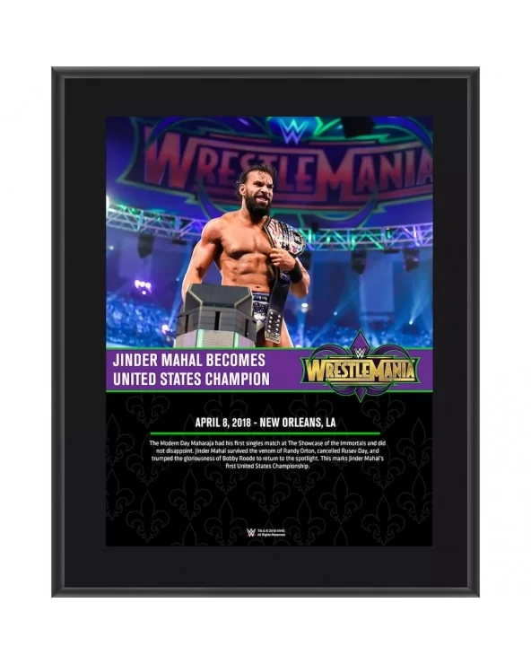 Jinder Mahal 10.5" x 13" WrestleMania 34 Sublimated Plaque $7.44 Home & Office