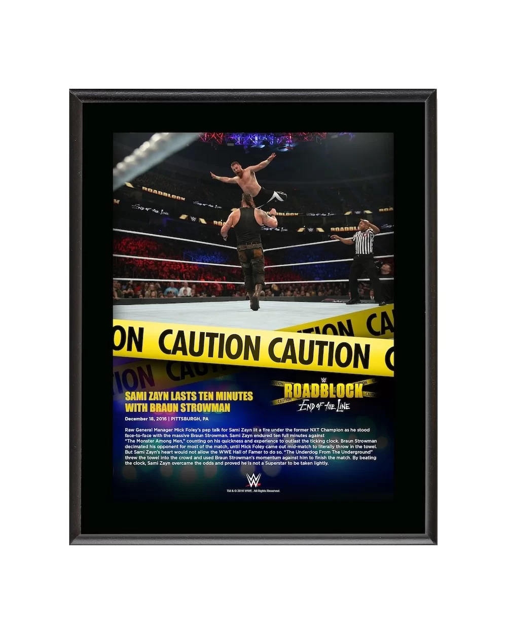 Sami Zayn 10.5" x 13" 2016 Roadblock Sublimated Plaque $9.36 Collectibles