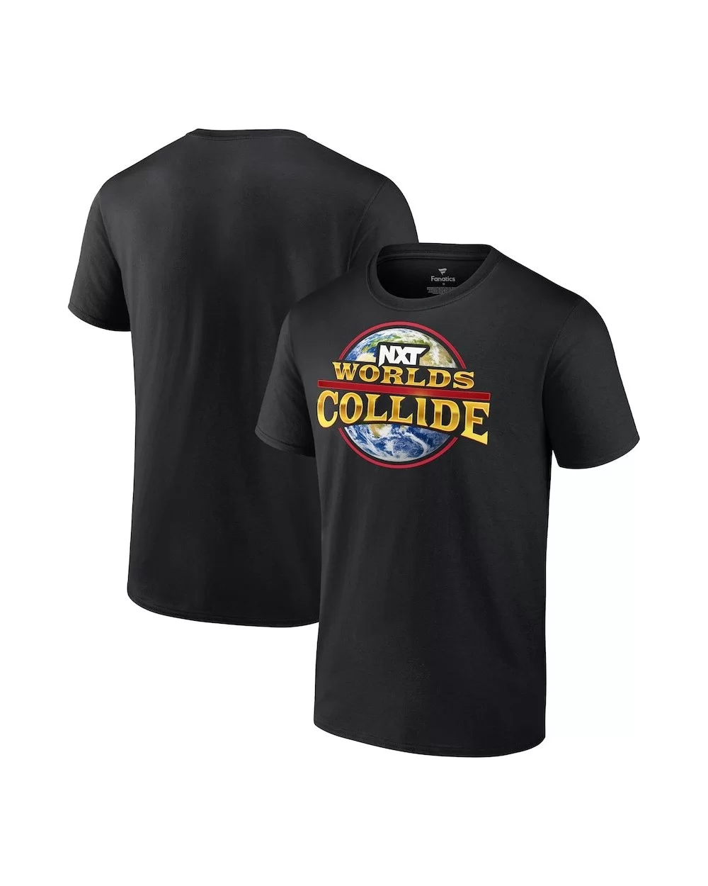 Men's Black NXT Worlds Collide 2022 Logo T-Shirt $7.92 T-Shirts