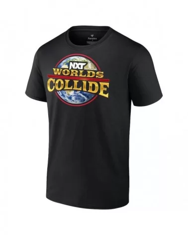 Men's Black NXT Worlds Collide 2022 Logo T-Shirt $7.92 T-Shirts