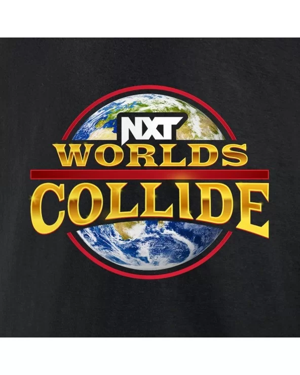 Men's Black NXT Worlds Collide 2022 Logo T-Shirt $7.92 T-Shirts