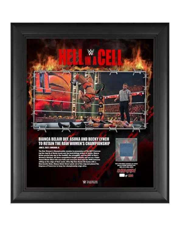 Bianca Belair WWE Framed 15" x 17" 2022 Hell in a Cell Collage with a Piece of Match-Used Canvas - Limited Edition of 250 $19...