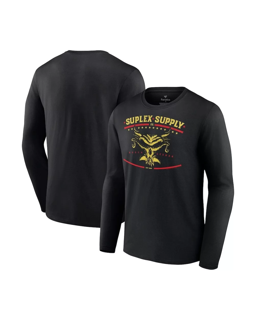 Men's Fanatics Branded Black Brock Lesnar Suplex Supply Co. Long Sleeve T-Shirt $13.72 T-Shirts