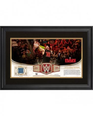 Kevin Owens WWE Golden Moments Framed 10" x 18" August 29 2016 Monday Night Raw Collage with a Piece of Match-Used Canvas - L...