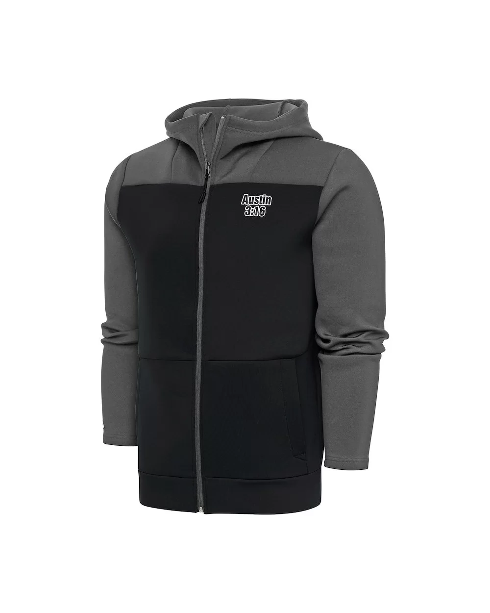 Men's Antigua Gray/Black "Stone Cold" Steve Austin Protect Full-Zip Hoodie $17.85 Apparel