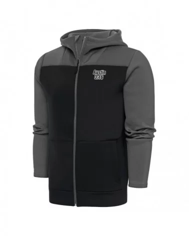 Men's Antigua Gray/Black "Stone Cold" Steve Austin Protect Full-Zip Hoodie $17.85 Apparel