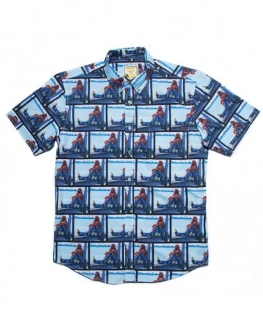 Men's Blue "Macho Man" Randy Savage Deep Thoughts Button-Down Shirt $14.89 Apparel