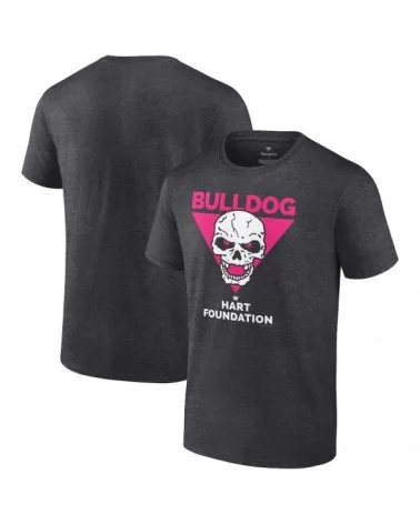 Men's Fanatics Branded Charcoal British Bulldog Hart Foundation Retro T-Shirt $9.60 T-Shirts