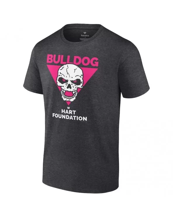 Men's Fanatics Branded Charcoal British Bulldog Hart Foundation Retro T-Shirt $9.60 T-Shirts