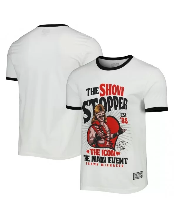 Men's White Shawn Michaels The Show Stopper Marquee Classics T-Shirt $7.92 T-Shirts