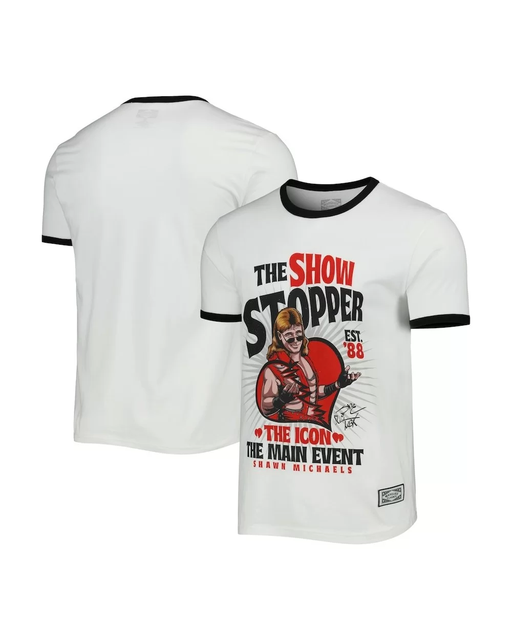 Men's White Shawn Michaels The Show Stopper Marquee Classics T-Shirt $7.92 T-Shirts