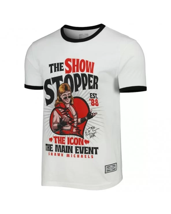 Men's White Shawn Michaels The Show Stopper Marquee Classics T-Shirt $7.92 T-Shirts