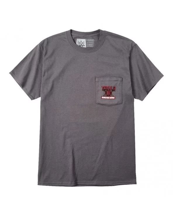 Men's Gray Triple H Demolition Service Pocket T-Shirt $4.56 T-Shirts