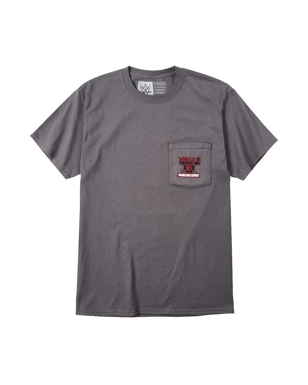 Men's Gray Triple H Demolition Service Pocket T-Shirt $4.56 T-Shirts