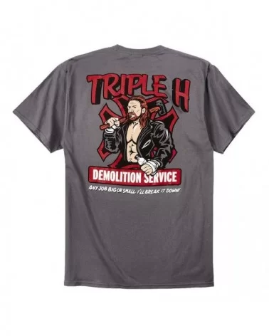 Men's Gray Triple H Demolition Service Pocket T-Shirt $4.56 T-Shirts