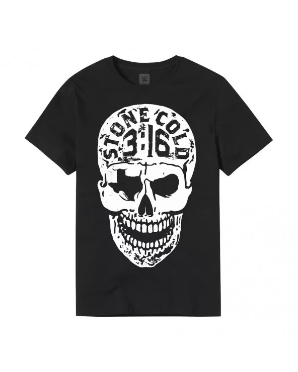 Men's Black "Stone Cold" Steve Austin Texas Skull T-Shirt $5.28 T-Shirts