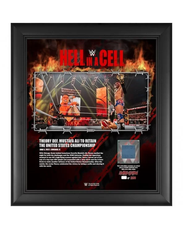 Theory Framed 15" x 17" 2022 Hell in a Cell Collage with a Piece of Match-Used Canvas - Limited Edition of 250 $24.08 Collect...