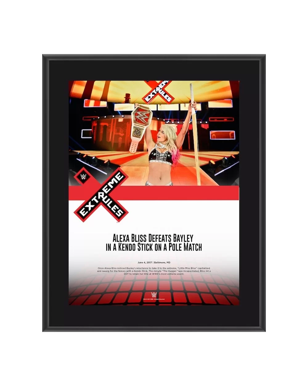 Alexa Bliss Framed 10.5" x 13" 2017 Extreme Rules Sublimated Plaque $8.16 Home & Office