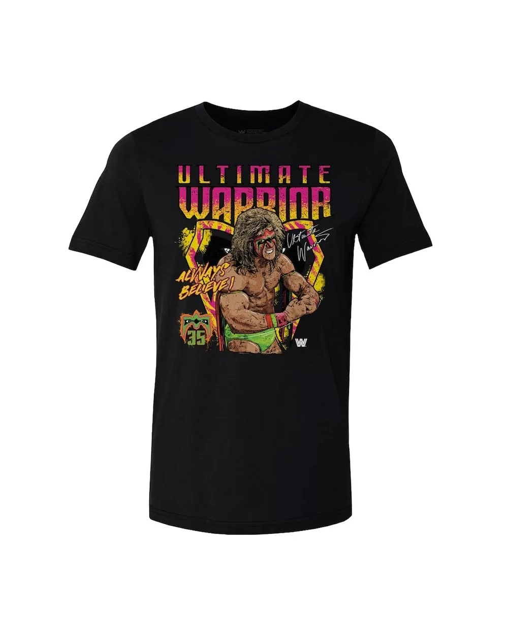 Men's Black The Ultimate Warrior 35th Anniversary T-Shirt $8.16 T-Shirts