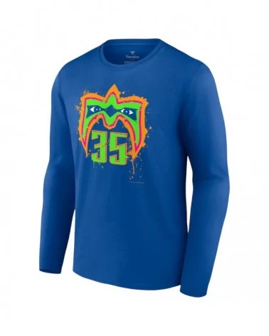 Men's Fanatics Branded Royal Ultimate Warrior 35th Anniversary Long Sleeve T-Shirt $13.44 T-Shirts