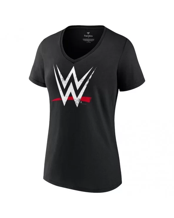 Men's Fanatics Branded Black WWE Distressed Logo V-Neck T-Shirt $9.36 T-Shirts
