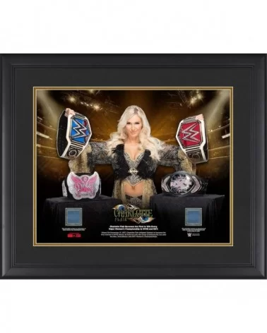 Charlotte Flair Framed 16" x 20" Every Championship Collage with Two Pieces of Match-Used Canvas - Limited Edition of 200 $45...