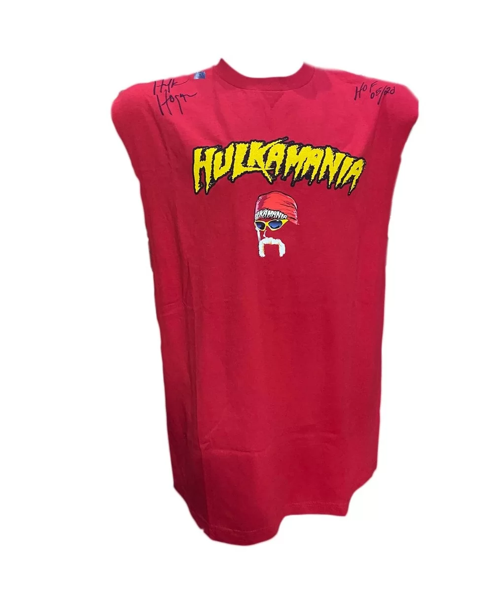 Hulkamania face Signed tear off T-shirt $206.40 Signed Items