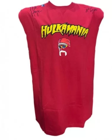 Hulkamania face Signed tear off T-shirt $206.40 Signed Items