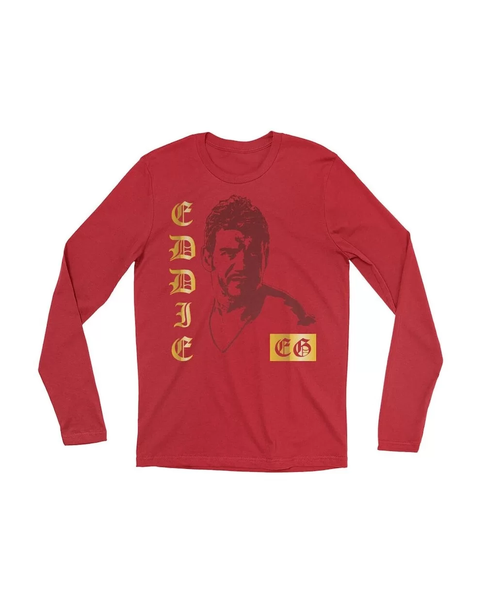 Men's Red Eddie Guerrero EG Long Sleeve T-Shirt $5.71 T-Shirts