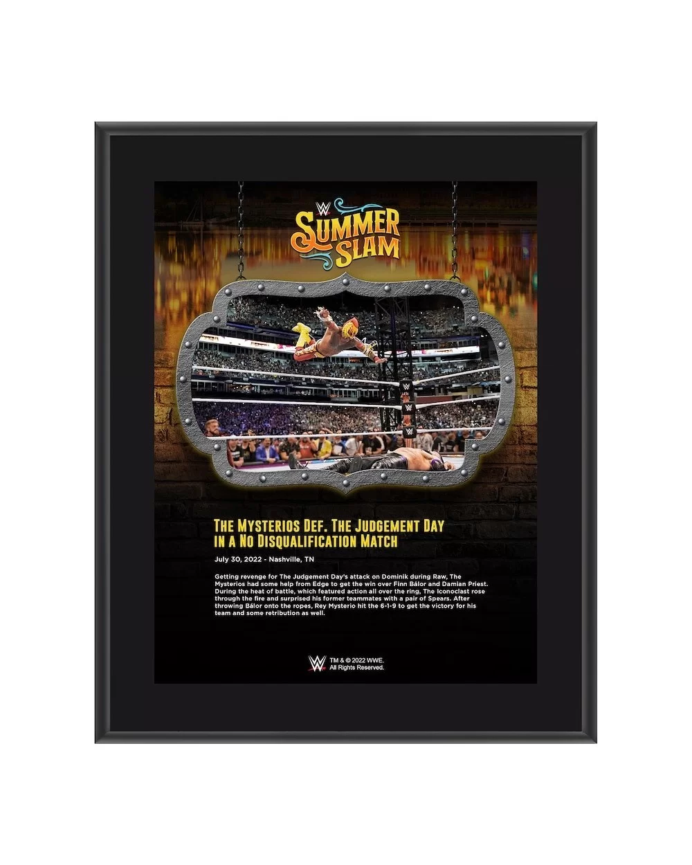 The Mysterios 10.5" x 13" 2022 SummerSlam Sublimated Plaque $8.40 Collectibles