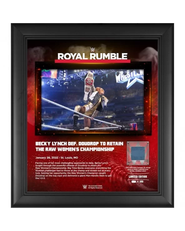 Becky Lynch Framed 15" x 17" 2022 Royal Rumble Collage with a Piece of Match-Used Canvas - Limited Edition of 100 $17.92 Coll...