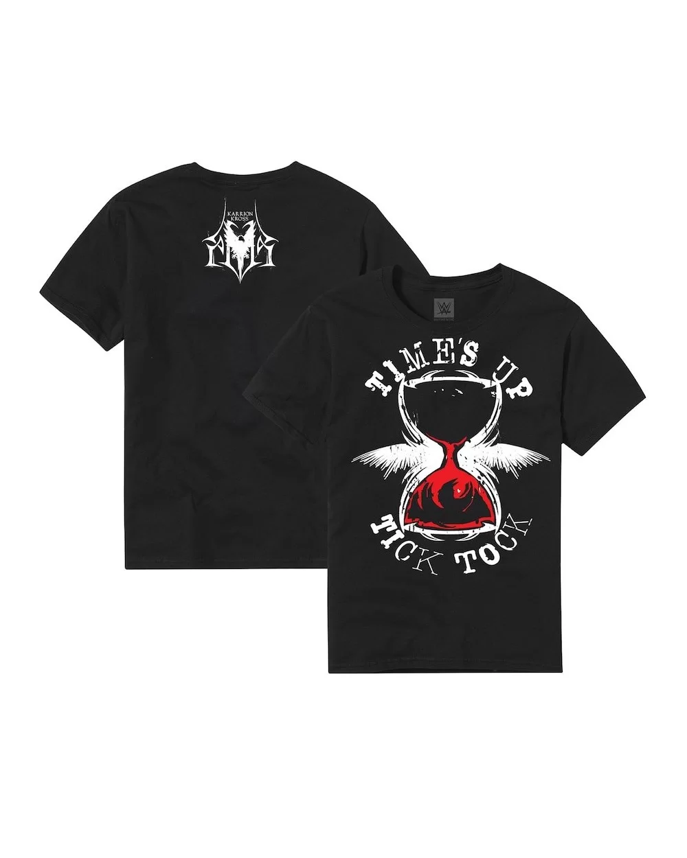 Youth Black Karrion Kross Time's Up Tick Tock T-Shirt $4.35 T-Shirts