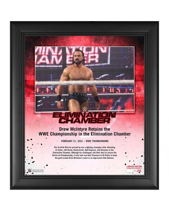 Drew McIntyre WWE Framed 15" x 17" 2021 Elimination Chamber Collage - Limited Edition of 250 $17.92 Home & Office