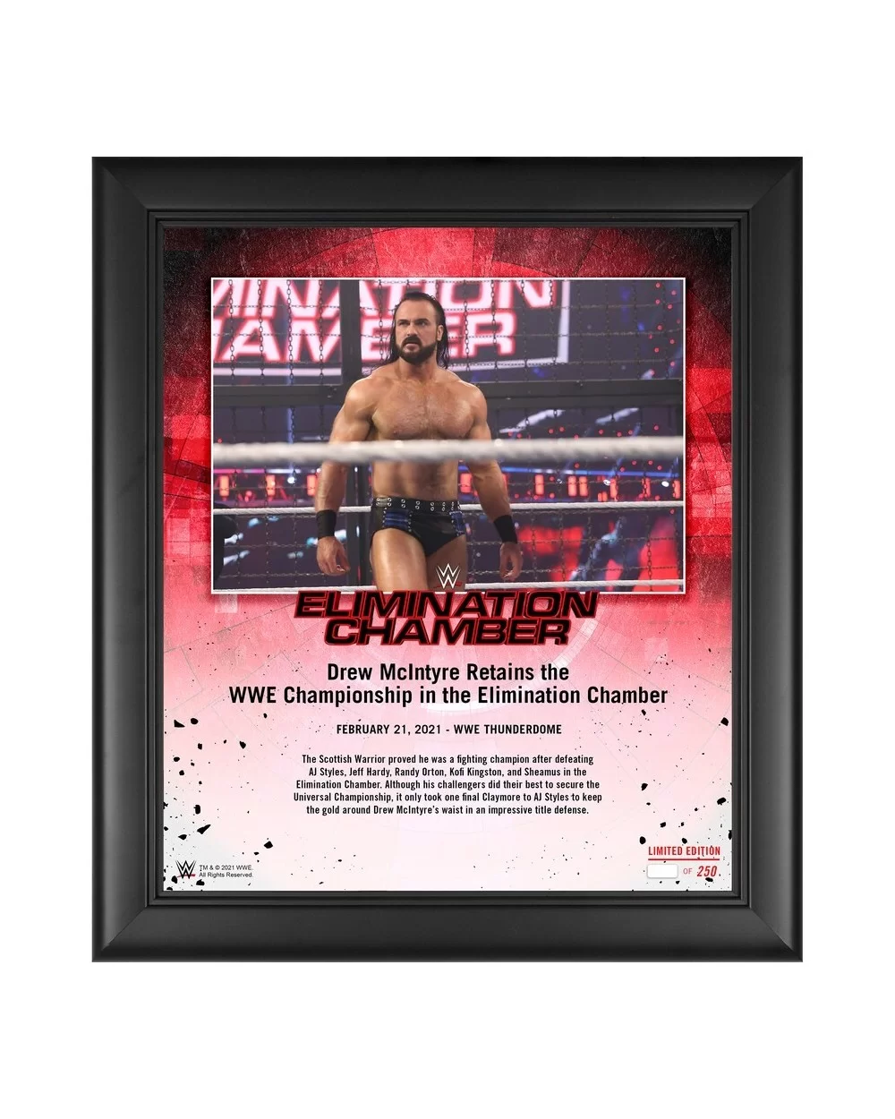 Drew McIntyre WWE Framed 15" x 17" 2021 Elimination Chamber Collage - Limited Edition of 250 $17.92 Home & Office