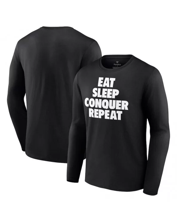 Men's Fanatics Branded Black Brock Lesnar Eat Sleep Conquer Repeat Long Sleeve T-Shirt $11.20 T-Shirts