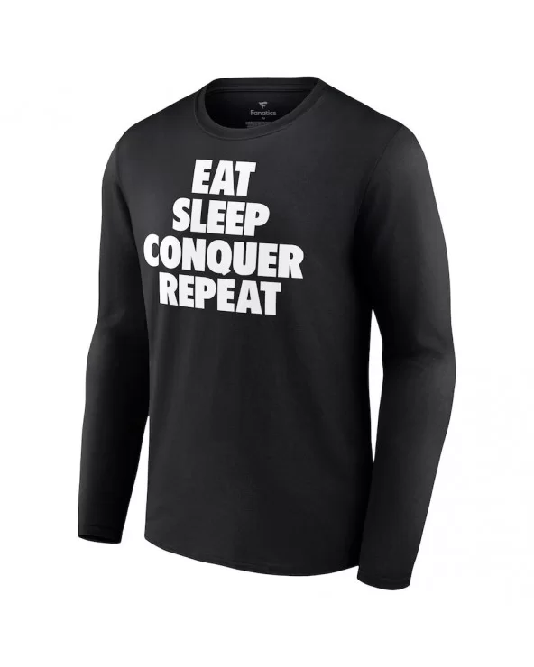 Men's Fanatics Branded Black Brock Lesnar Eat Sleep Conquer Repeat Long Sleeve T-Shirt $11.20 T-Shirts